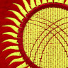 kyrgyz ornament panel with three pockets