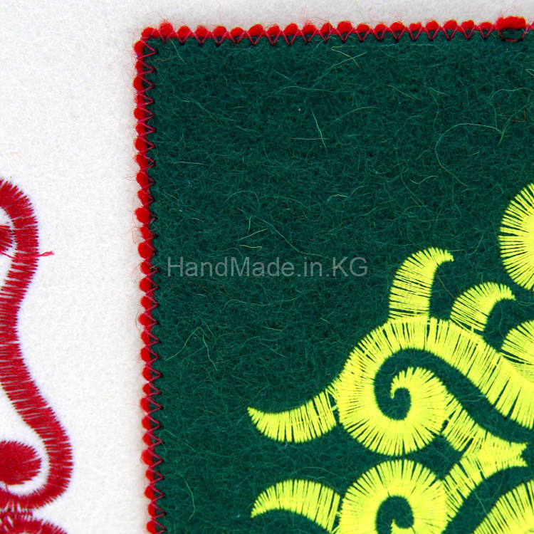 kyrgyz ornament panel with three pockets