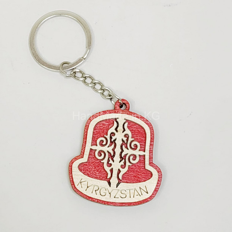 souvenir keychain made of wood "Kalpak" | 3260