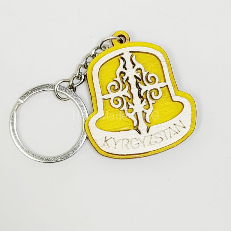 souvenir keychain made of wood "Kalpak" | 3260
