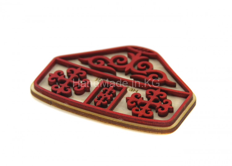 souvenir magnet made of wood "Yurt"
